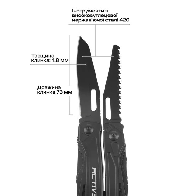 Мультитул Active Universal Tool Black - Фото 8 Мультитул Active Universal Tool Black - зображення 8