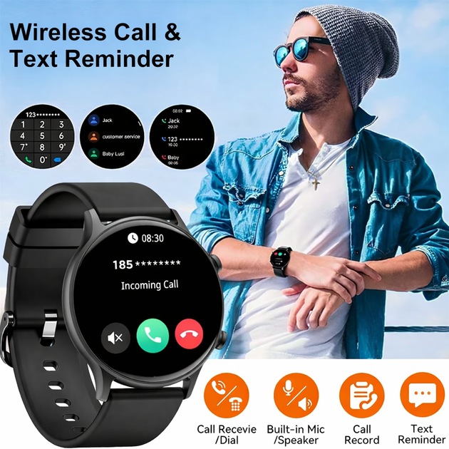 Смарт-часы 1.39" с Bluetooth звонками, IP67, 123+ спортивные режимы, черный - изображение 4