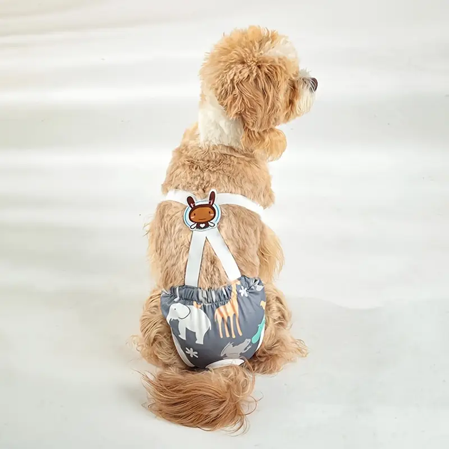 Багаторазовий підгузок для сук Derby Reusable Dog Diaper KS009-04, M на шлейках - Фото 1 Багаторазовий підгузок для сук Derby Reusable Dog Diaper KS009-04, M на шлейках - зображення 1