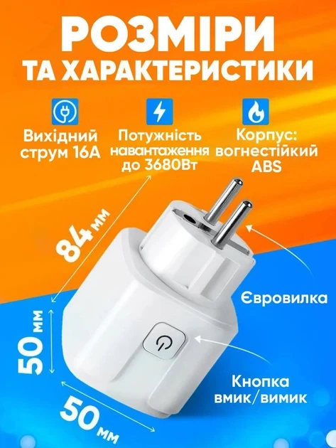 Умная WiFi розетка 16А Tuya Smart Life Head с таймером для дистанционного управления розеткой через интернет и - Фото 2 Умная WiFi розетка 16А Tuya Smart Life Head с таймером для дистанционного управления розеткой через интернет и - изображение 2