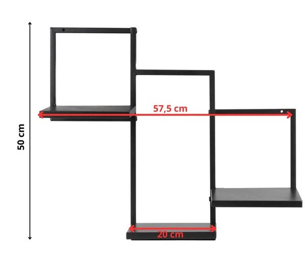 Półka ścienna SPRINGOS HF0055 potrójna Czarna (5908455306812) - obraz 10