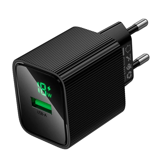 Мережевий зарядний пристрій Hoco CS81A Excellent single port charger Micro USB cable 18W Black - изображение 10
