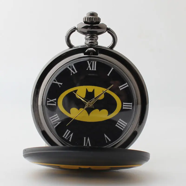Кулон карманные часы Batman подвеска знак Бэтмен на цепочке черный - изображение 2