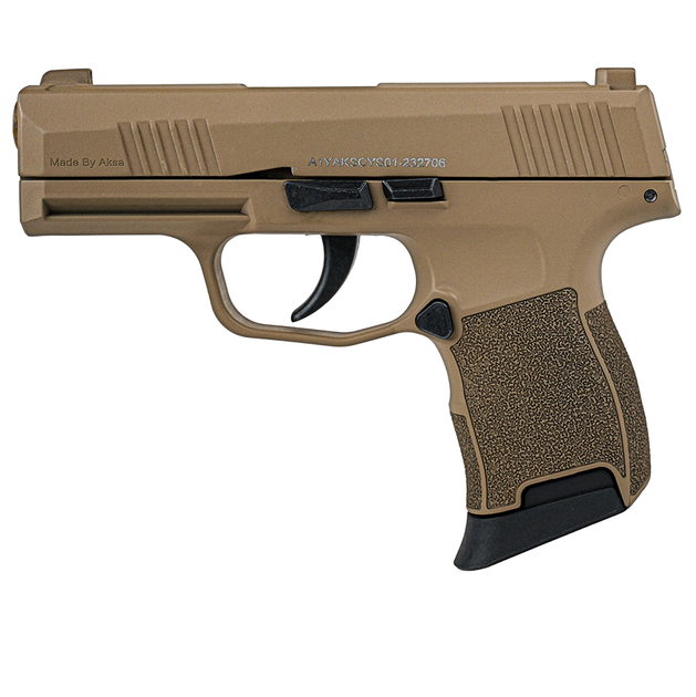 Шумовой сигнальный пистолет Aksa Arms AK21 CC-08 калибр 9 мм PAK (Sig Sauer P365) Tan - изображение 2
