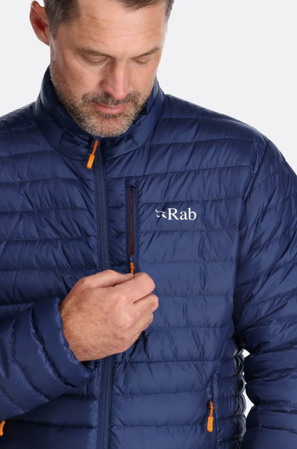 Куртка мужская зимняя. Rab Microlight Jacket, Deep Ink (Marmalade), L (RB QDB-16-DIM-LRG) - изображение 6