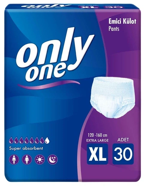 Подгузники-трусы для взрослых Only One Extra Large 30шт 120-160 см - Фото 1 Подгузники-трусы для взрослых Only One Extra Large 30шт 120-160 см - изображение 1