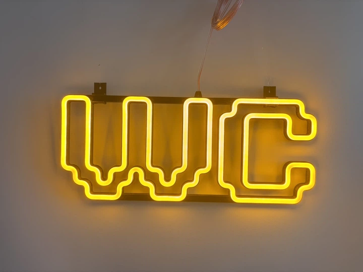 Неоновая вывеска WC 420x170 Желтый - изображение 3