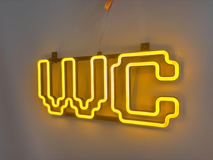 Неоновая вывеска WC 420x170 Желтый - изображение 4