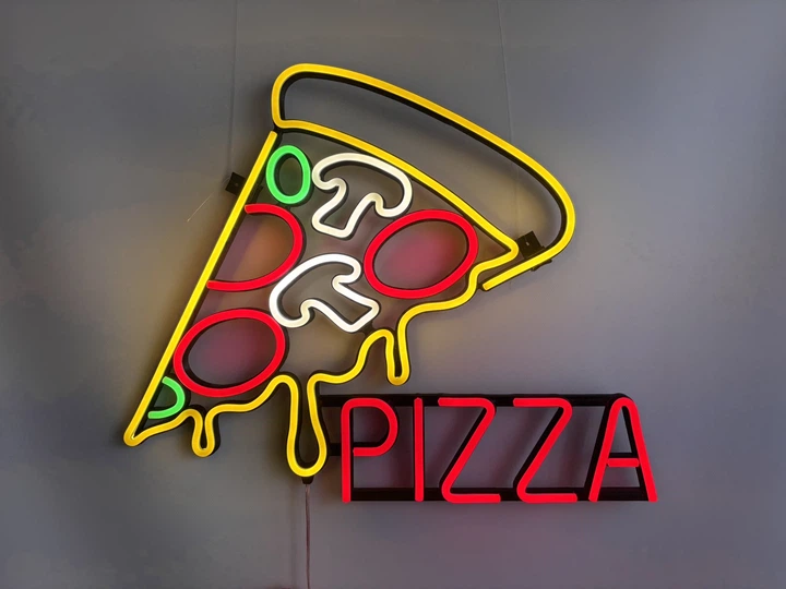 Неоновая вывеска Pizza 540x440 Комбинированный - Фото 3 Неоновая вывеска Pizza 540x440 Комбинированный - изображение 3