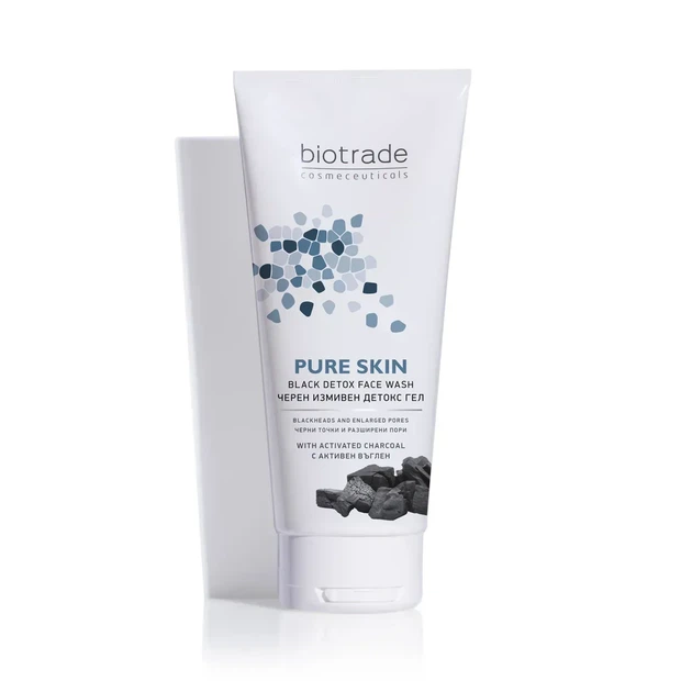 Ніжний гель для вмивання Biotrade Pure Skin Black Detox Face Wash з мікросферами активованого вугілля та молочною кислотою, 200 мл - зображення 2