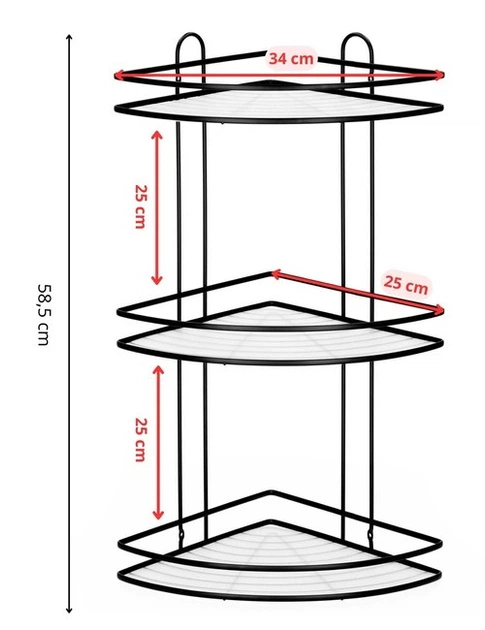 Полиця для ванної кімнати SPRINGOS HA7541 Чорна (5908455306409) - зображення 7