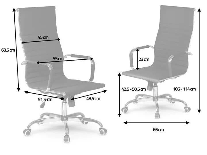 Fotel biurowy Sofotel 2126 Tokio skórzany Szary (5902854510061) - obraz 4