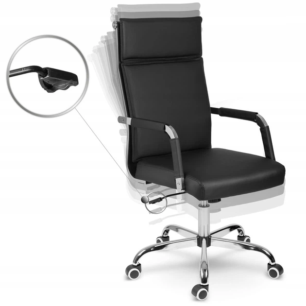 Fotel biurowy Sofotel 241000 Koiba skórzany Czarny (5903890614492) - obraz 2