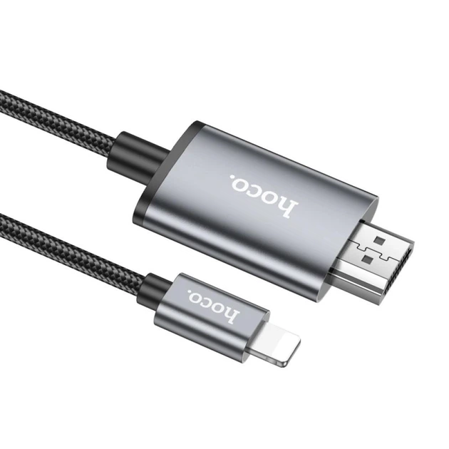 Кабель Hoco UA27 HD on-screen Lightning male to HDMI (HDTV) male 2m - Фото 1 Кабель Hoco UA27 HD on-screen Lightning male to HDMI (HDTV) male 2m - зображення 1