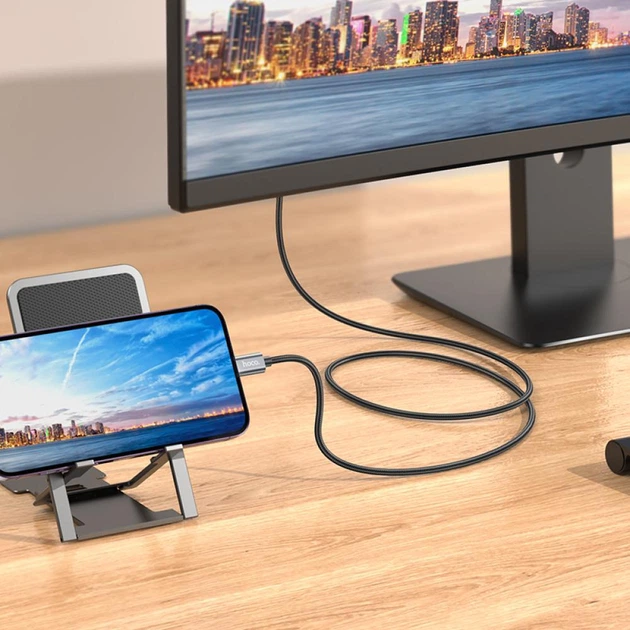 Кабель Hoco UA27 HD on-screen Lightning male to HDMI (HDTV) male 2m - Фото 5 Кабель Hoco UA27 HD on-screen Lightning male to HDMI (HDTV) male 2m - зображення 5