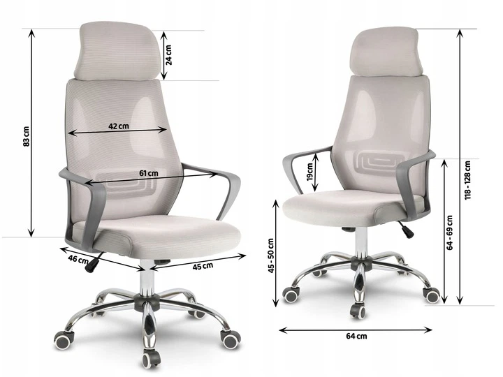 Fotel biurowy Sofotel 2295 Praga z mikrosiatką Jasno-szary (5908220477990) - obraz 5