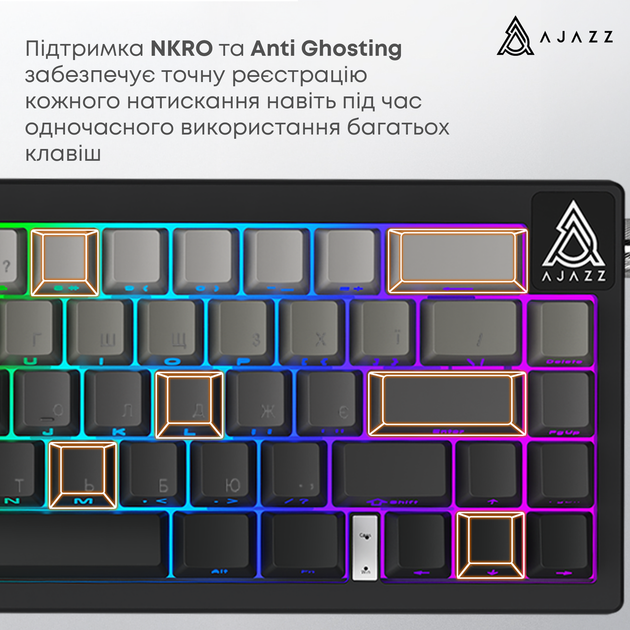 Клавиатура проводная Ajazz AK650 Day Dream Switch Gradient USB Black (AK650-DD-BG) - Фото 13 Клавиатура проводная Ajazz AK650 Day Dream Switch Gradient USB Black (AK650-DD-BG) - изображение 13