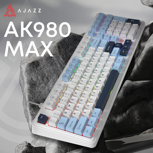 Клавиатура проводная Ajazz AK980 MAX Magnetic Switch USB White