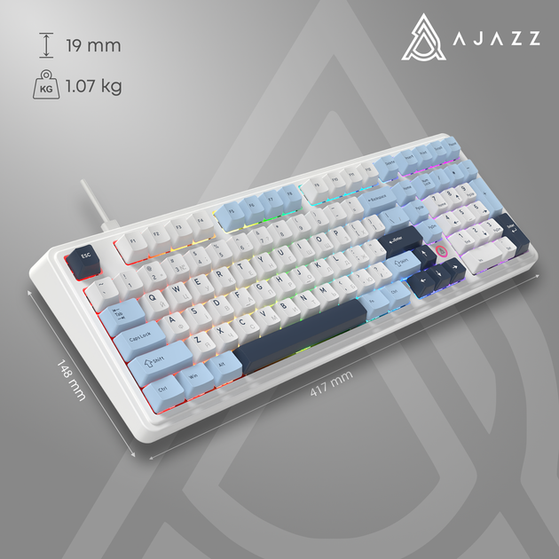 Клавиатура проводная Ajazz AK980 MAX Magnetic Switch USB White