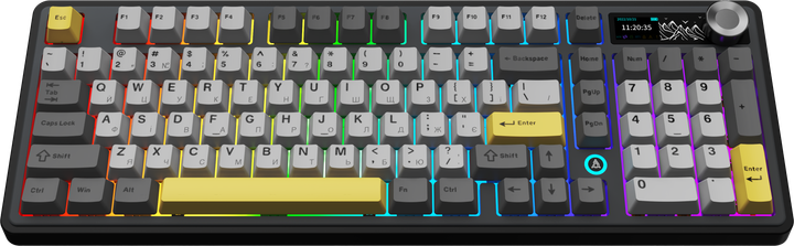 Бездротова механічна клавіатура Ajazz AK980 V2 Maillard Switch Black (AK980-V2-M-BGY) - зображення 3