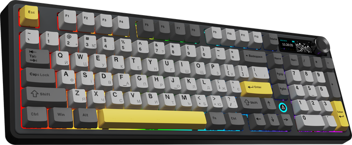 Бездротова механічна клавіатура Ajazz AK980 V2 Maillard Switch Black (AK980-V2-M-BGY) - зображення 5