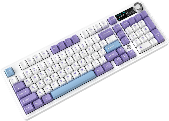 Бездротова механічна клавіатура Ajazz AK980 V2 Maillard switches Purple White Blue (AK980-V2-M-PWB) - изображение 5