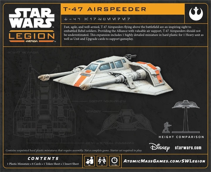 Доповнення до настільної гри Atomic Mass Games Star Wars Legion 2.0: T-47 Airspeeder (міжнародне видання) (841333134952) - зображення 3