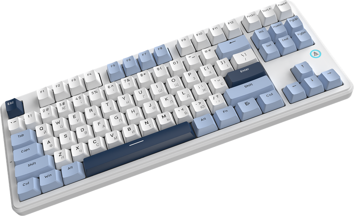 Клавиатура проводная Ajazz AK870 V2 Flying Fish Switch USB White-Blue (AK870-V2-FF-BWB) - изображение 4