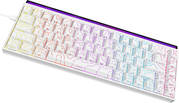 Дротова механічна клавіатура Ajazz NK68 Red switches Side Contour White (NK68-R-S-W) - изображение 3