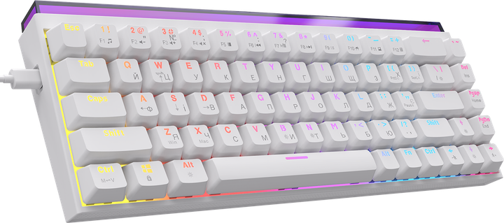Дротова механічна клавіатура Ajazz NK68 Red switches White (NK68-R-W) - изображение 3