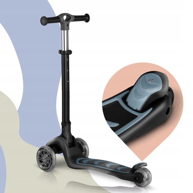 Hulajnoga dziecięca Nukido 765801 Flippo trójkołowa z siedziskiem Czarna (5903890630492) - obraz 5