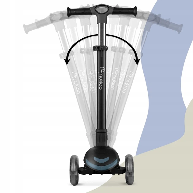 Hulajnoga dziecięca Nukido 765801 Flippo trójkołowa z siedziskiem Czarna (5903890630492) - obraz 6