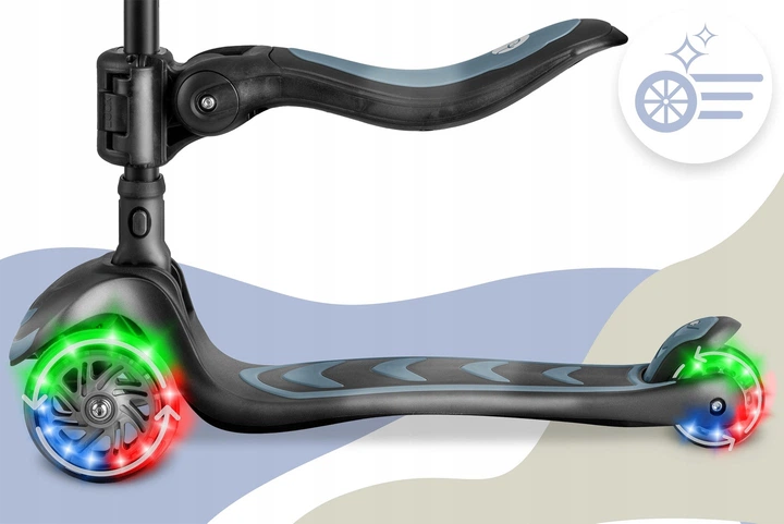 Hulajnoga dziecięca Nukido 765801 Flippo trójkołowa z siedziskiem Czarna (5903890630492) - obraz 7