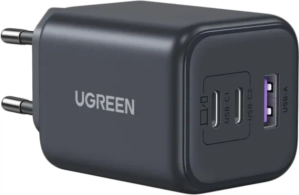 Ładowarka sieciowa Ugreen X527 3xUSB 45 W (2xUSB-C + USB-A) Grey (UGR-65156B) - obraz 2