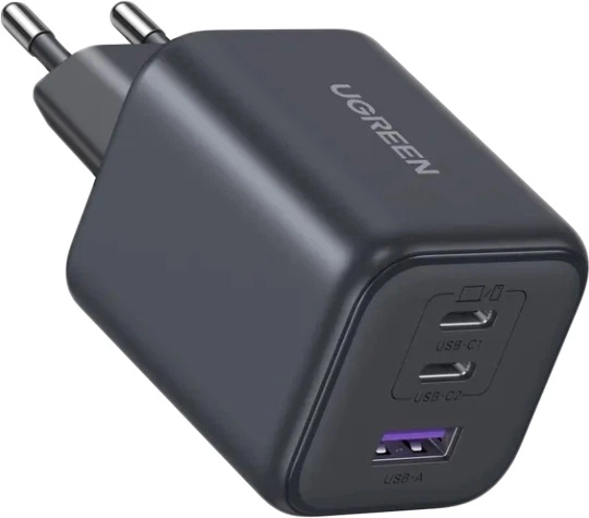 Ładowarka sieciowa Ugreen X527 3xUSB 45 W (2xUSB-C + USB-A) Grey (UGR-65156B) - obraz 3