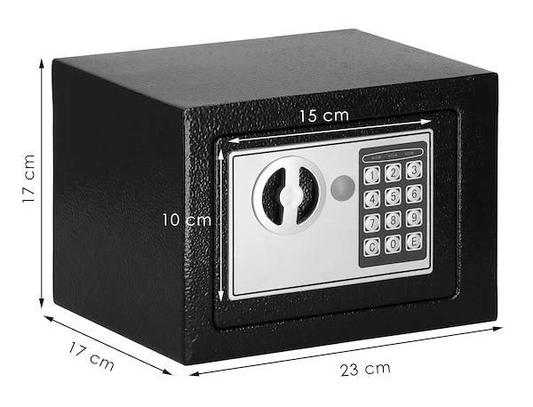 Sejf domowy SPRINGOS HA5059 z zamkiem elektronicznym 23 x 17 x 17 cm Czarny (5907719430812) - obraz 10
