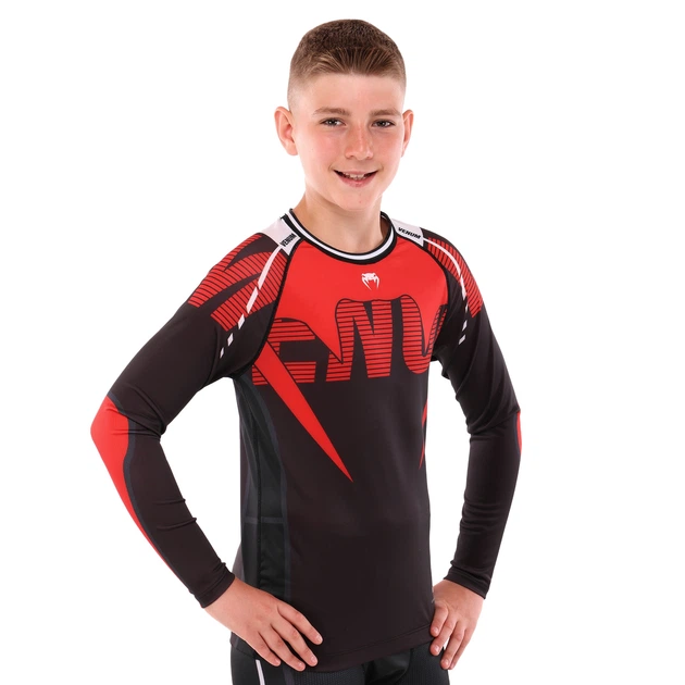 Рашгард лонгслив детский размер XS 135-145 см VNM черный-красный Полиэстер Эластан 9539B - изображение 4