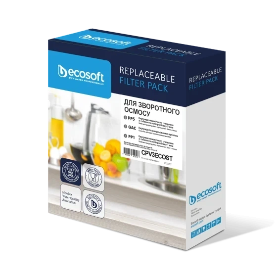 Комплект картриджів Ecosoft 1-2-3 для фільтрів зворотного осмосу (CPV3ECOSTD) - зображення 3