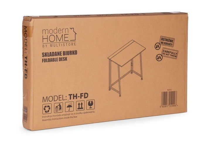 Biurko komputerowe ModernHome by Multistore składane 80 x 45 cm Ciemny orzech (TH-FD-15) - obraz 9