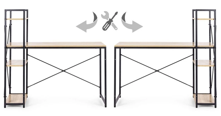 Biurko komputerowe ModernHome by Multistore 120 x 60 cm 3 półki Jasny dąb (TH-SD-6-16) - obraz 6