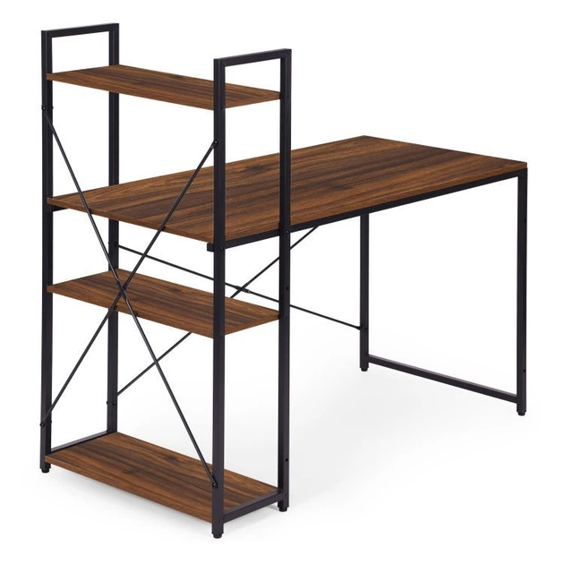 Biurko komputerowe ModernHome by Multistore 120 x 60 cm 3 półki Ciemny orzech (TH-SD-15) - obraz 2
