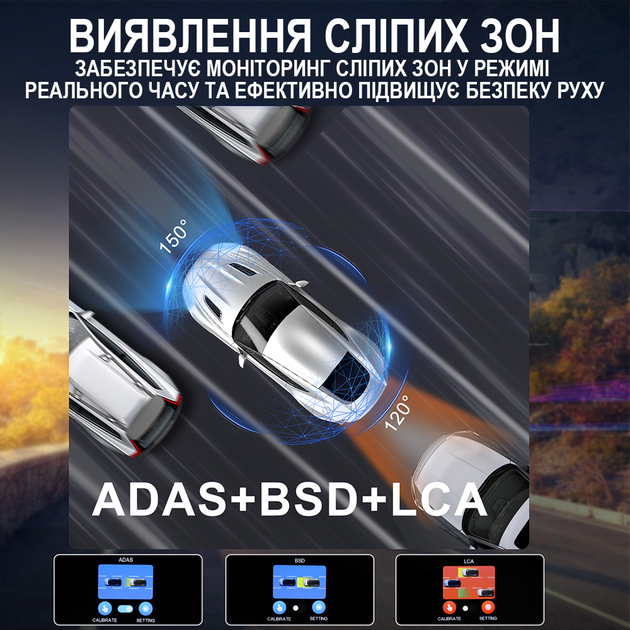 Автомобильный видеорегистратор – зеркало заднего вида Podofo W-8176, с камерой заднего вида, GPS, Wi-Fi, ночным видением, 4K - изображение 2