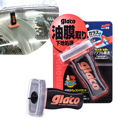 Очиститель стекла SOFT99 GLACO Glass Compound Roll On (SF-04101), 100ml, абразивный очиститель, очистка стекла от водного камня, GLACO Glass Compound Roll On - Фото 2 Очиститель стекла SOFT99 GLACO Glass Compound Roll On (SF-04101), 100ml, абразивный очиститель, очистка стекла от водного камня, GLACO Glass Compound Roll On - изображение 2