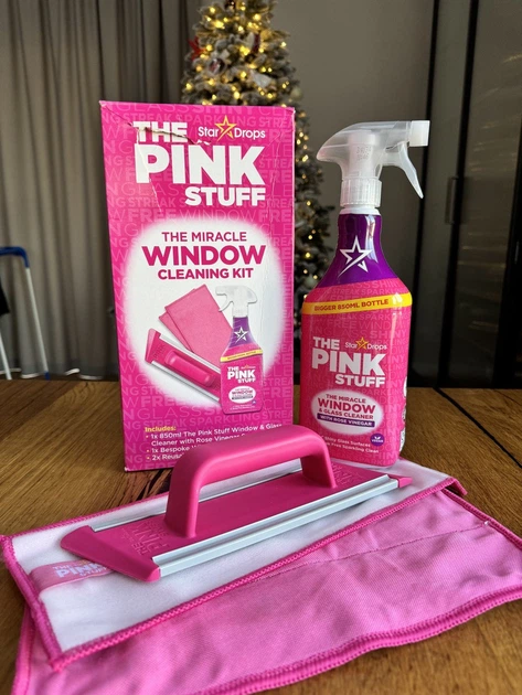 Набор для мытья окон The Pink Stuff Window Cleaning Kit (2 салфетки + щетка + жидкость), 1 шт - изображение 4