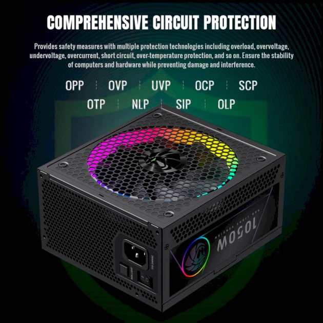 Блок живлення GameMax 1050W RGB 1050G - Фото 9 Блок живлення GameMax 1050W RGB 1050G - зображення 9