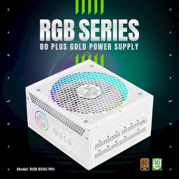 Блок живлення GameMax 850W RGB 850G WH - Фото 6 Блок живлення GameMax 850W RGB 850G WH - зображення 6