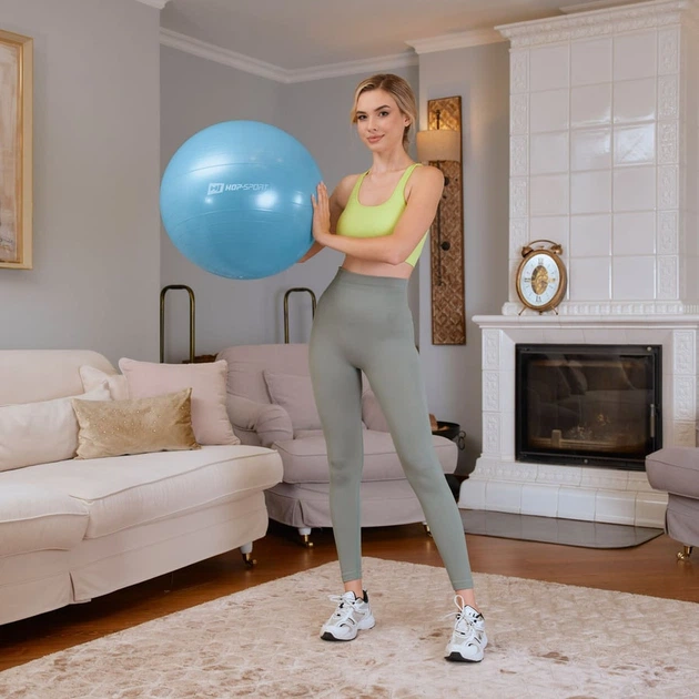Фитбол Hop-Sport 45см голубой + насос - изображение 6