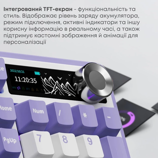 Клавиатура Ajazz AK980 V2 Gift Switch V2 Purple White Blue (AK980-V2-G-PWB) - изображение 10