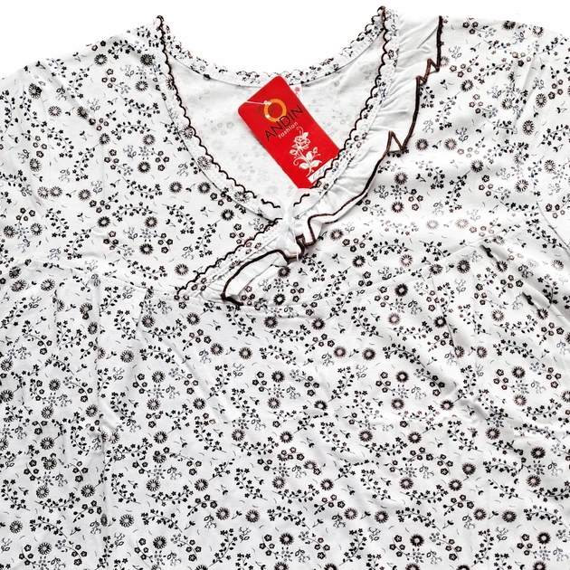 Ночная рубашка хлопок Andin 020-4 р.54(2XL) разноцветная - Фото 3 Ночная рубашка хлопок Andin 020-4 р.54(2XL) разноцветная - изображение 3