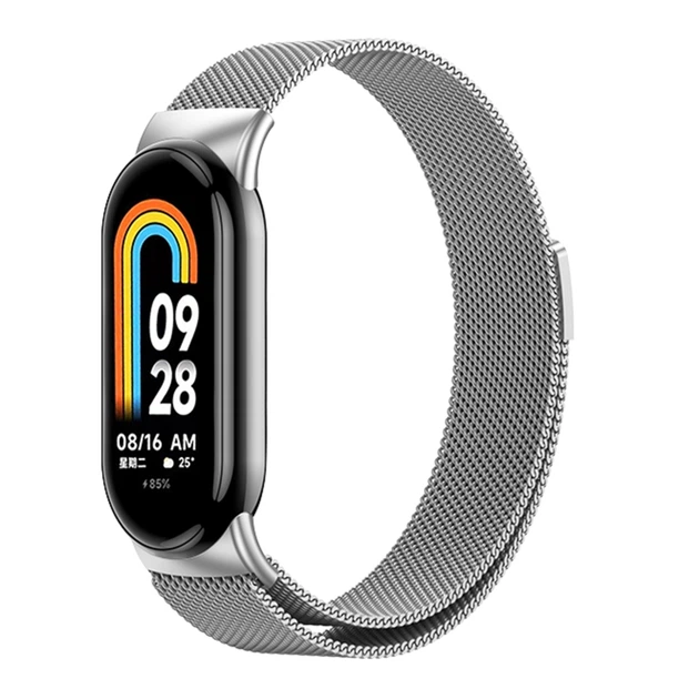 Ремінець для Xiaomi Mi Band 8/9/10 Milanese Loop Silver - Фото 1 Ремінець для Xiaomi Mi Band 8/9/10 Milanese Loop Silver - изображение 1